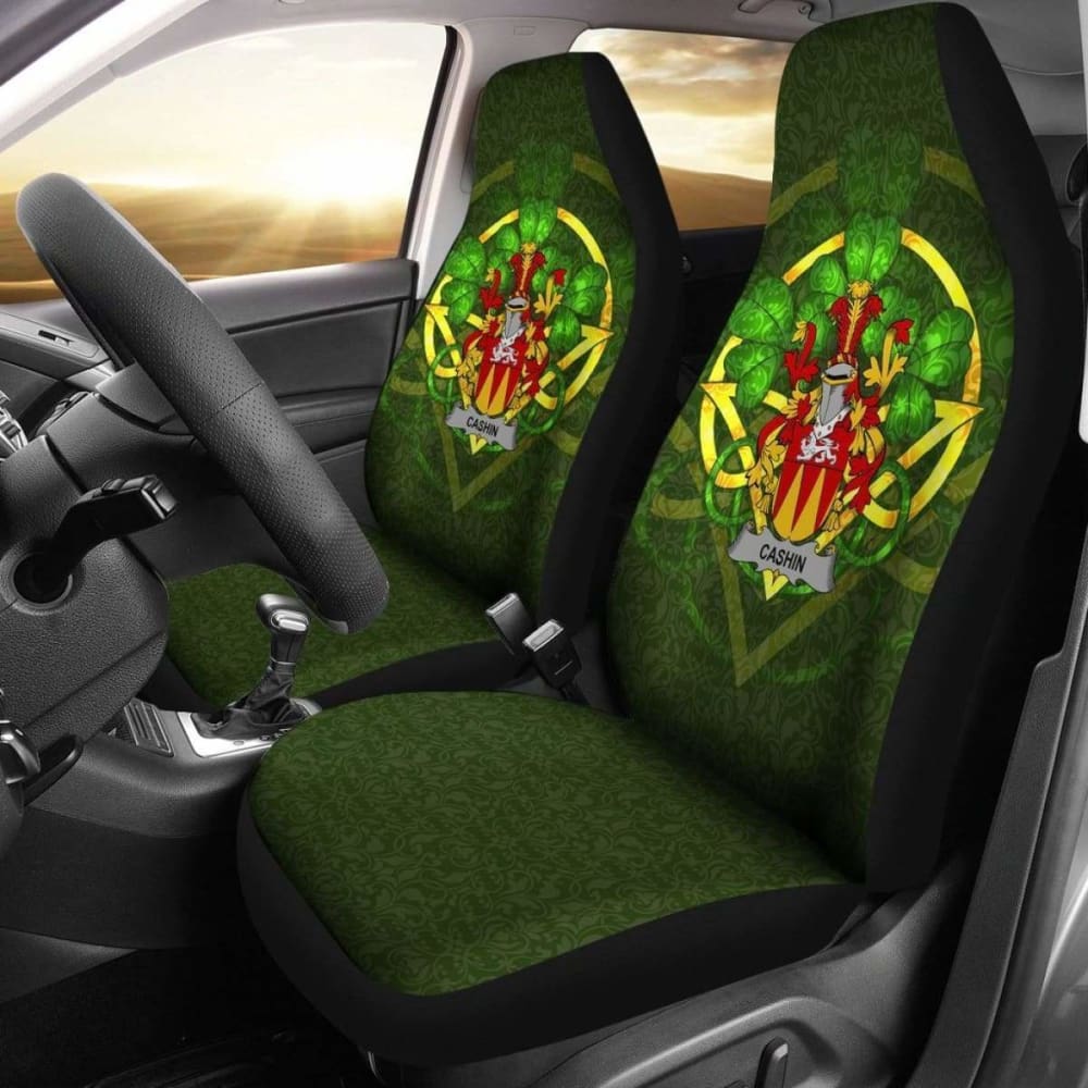 Cashin Or Mccashine Ireland Car Seat Cover Celtic Shamrock (Set Of Two) 154230 - YourCarButBetter