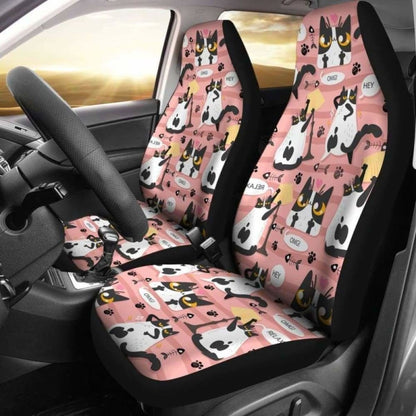 Cat Car Seat Covers 05 Pink White 112428 - YourCarButBetter