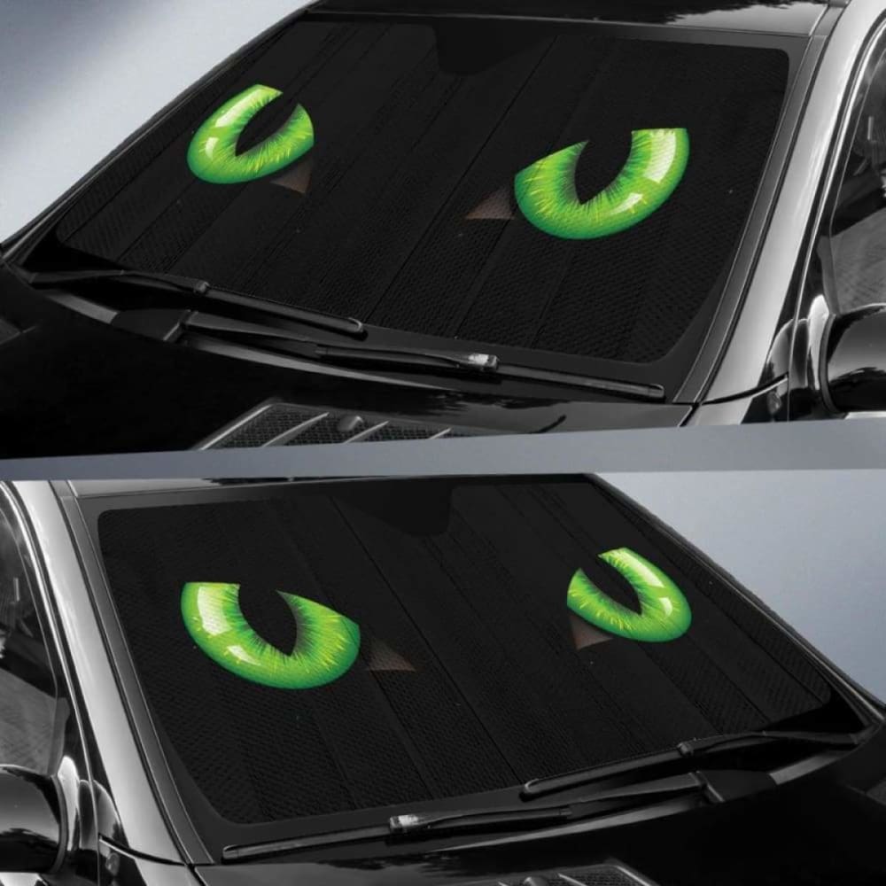 Cat Green Eyes Auto Sun Shades 182102 - YourCarButBetter
