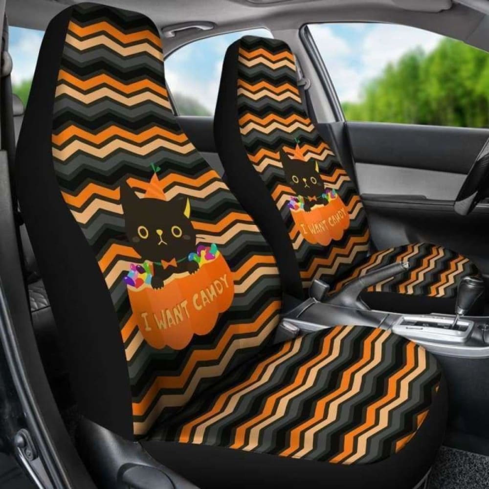 Cat Halloween Car Seat Covers 102802 - YourCarButBetter