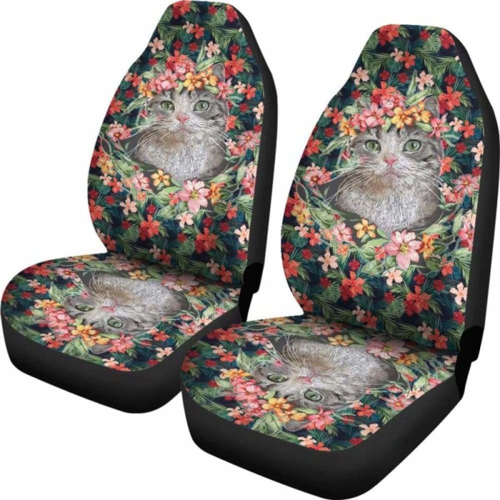 Cat Hawaii Car Seat Covers 112428 - YourCarButBetter
