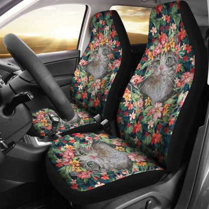 Cat Hawaii Car Seat Covers 112428 - YourCarButBetter