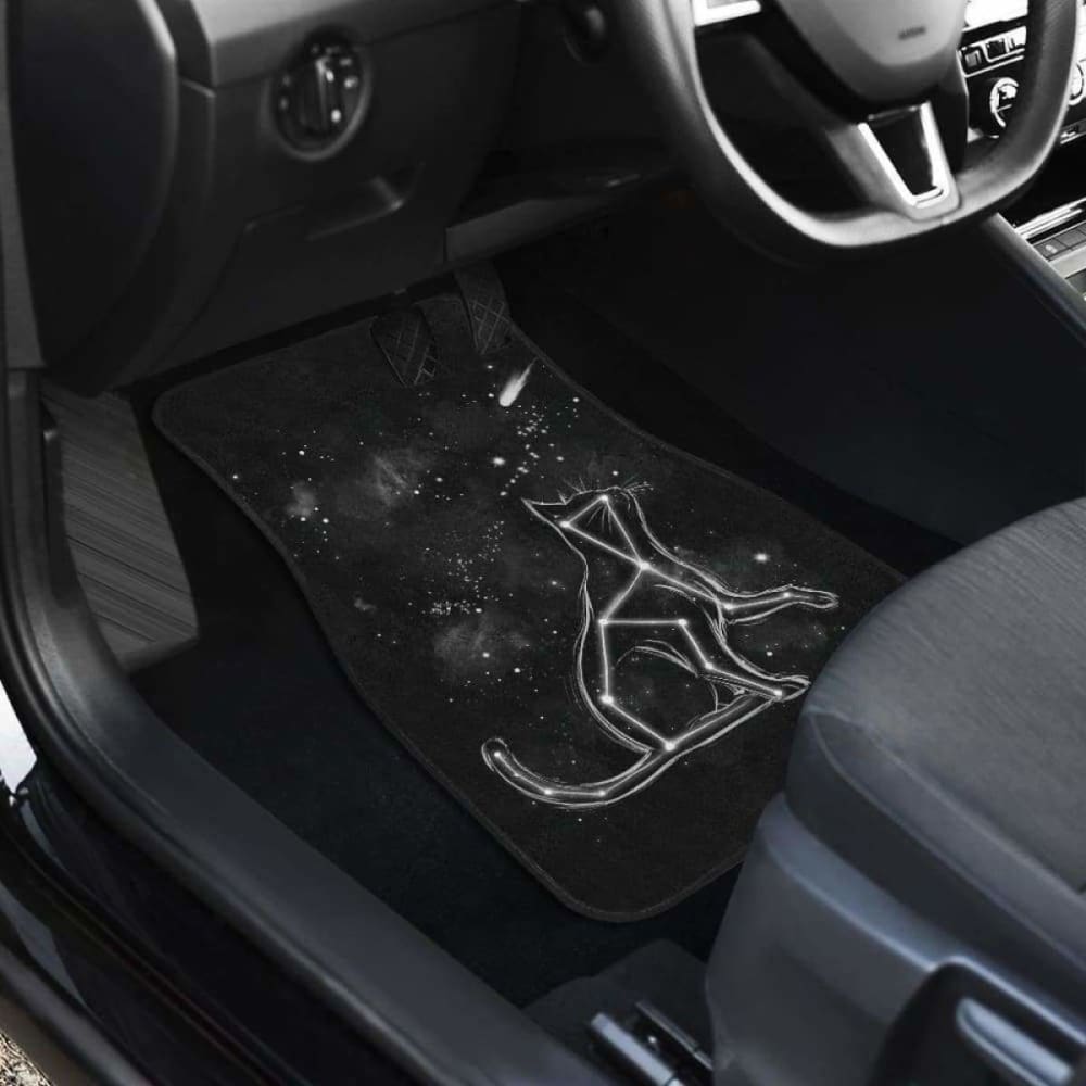 Cat Star Sky In Black Theme Car Floor Mats 194013 - YourCarButBetter