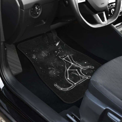 Cat Star Sky In Black Theme Car Floor Mats 194013 - YourCarButBetter