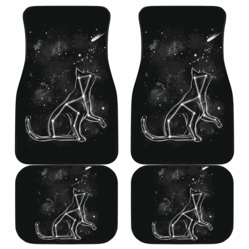 Cat Star Sky In Black Theme Car Floor Mats 194013 - YourCarButBetter