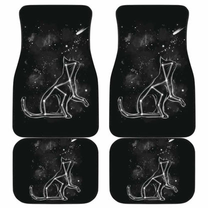 Cat Star Sky In Black Theme Car Floor Mats 194013 - YourCarButBetter