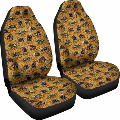 Cat Sugar Skull Yellow Car Seat Covers 101807