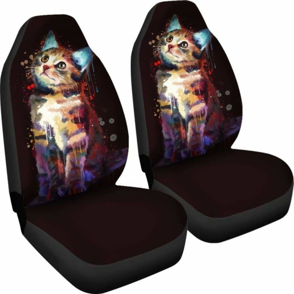 Cat Water Colour Seat Covers 112428 - YourCarButBetter