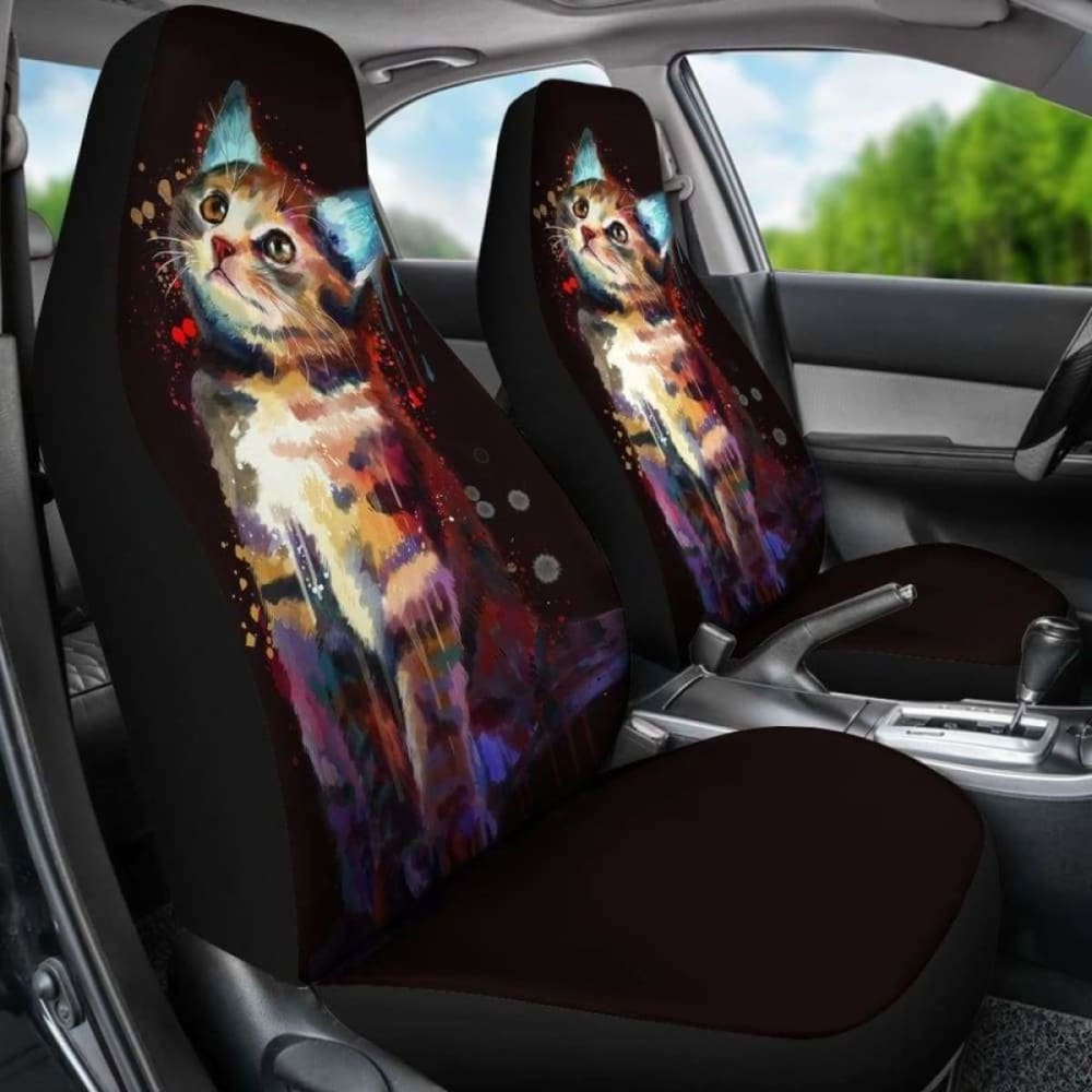 Cat Water Colour Seat Covers 112428 - YourCarButBetter