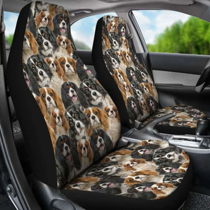 Cavalier King Charles Spaniel Full Face Car Seat Covers 195016 - YourCarButBetter