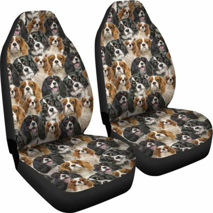 Cavalier King Charles Spaniel Full Face Car Seat Covers 195016 - YourCarButBetter