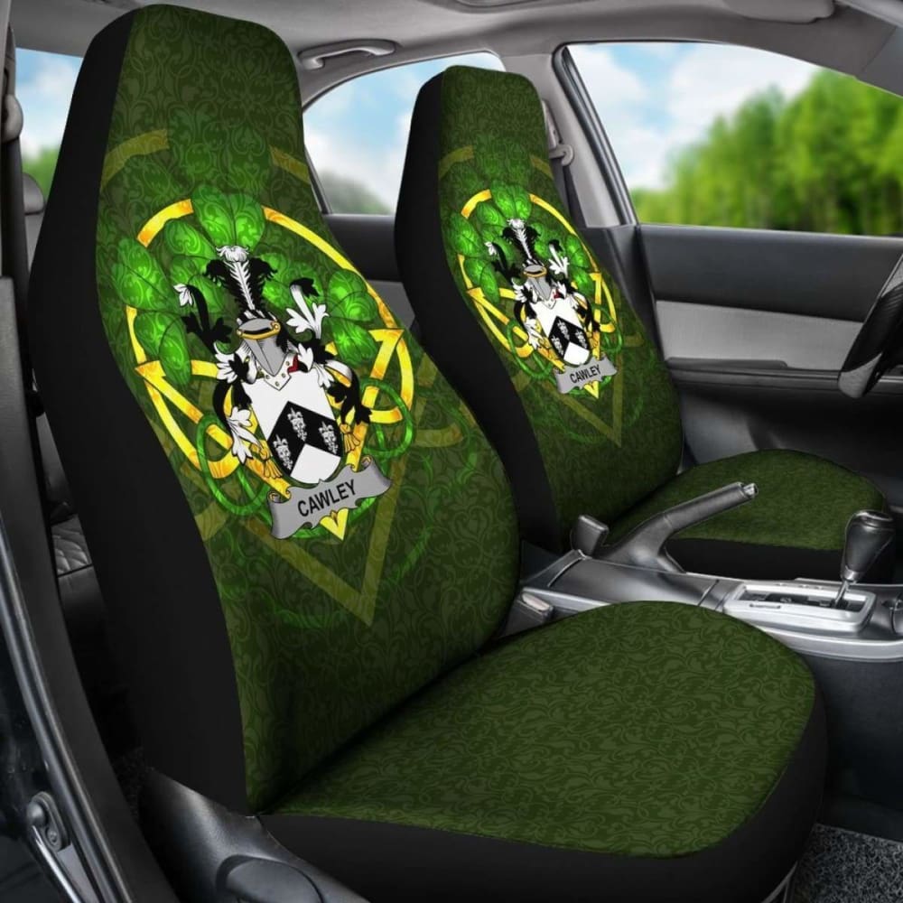 Cawley Or Cauley Ireland Car Seat Cover Celtic Shamrock (Set Of Two) 154230 - YourCarButBetter