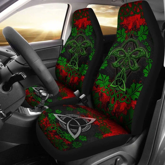 Celtic Brittany Car Seat Covers - Celtic Dragonfly & Leaf Vines - Watercolor Style 135711