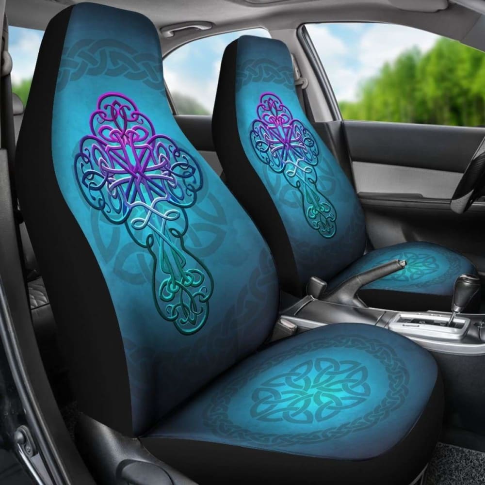 Celtic Car Seat Covers Blue Celtic Cross 160905
