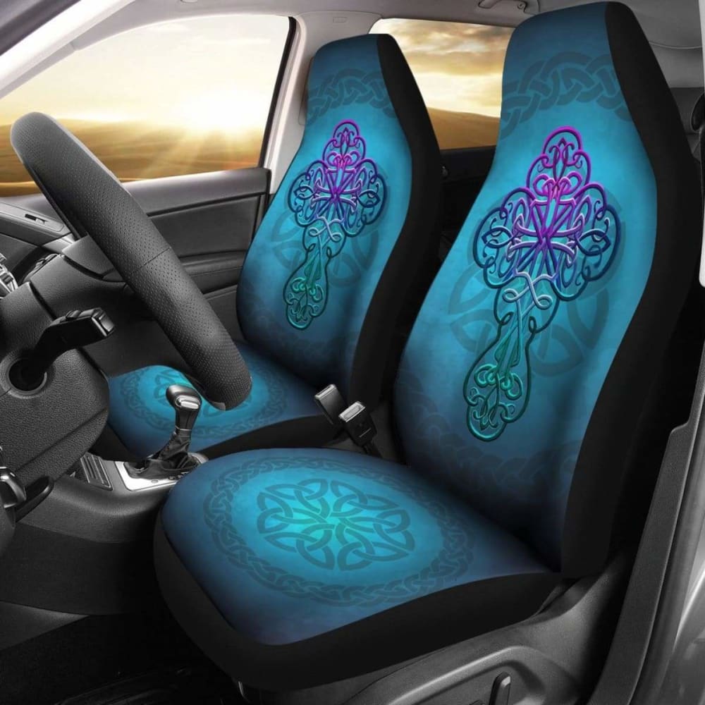 Celtic Car Seat Covers Blue Celtic Cross 160905