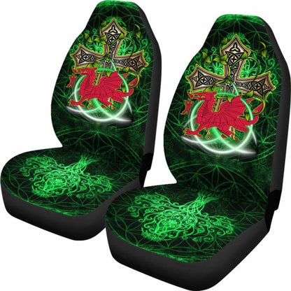 Celtic Car Seat Covers - Dragon Wales & Celtic Cross - 160905