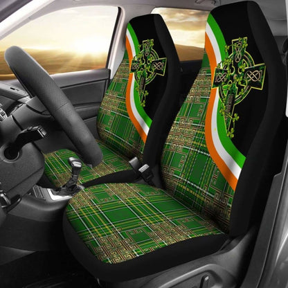 Celtic Car Seat Covers - Ireland Kilt Color & Celtic Cross - 160905