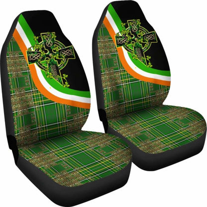 Celtic Car Seat Covers - Ireland Kilt Color & Celtic Cross - 160905