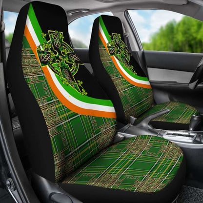 Celtic Car Seat Covers - Ireland Kilt Color & Celtic Cross - 160905