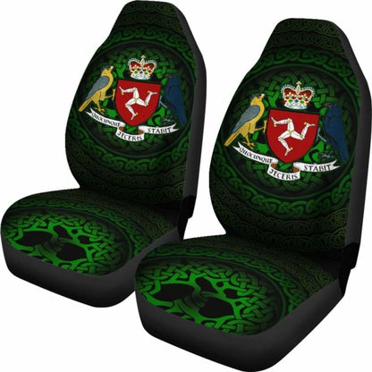 Celtic Car Seat Covers - Isle Of Man Celtic Coat Of Arms - 105905 - YourCarButBetter
