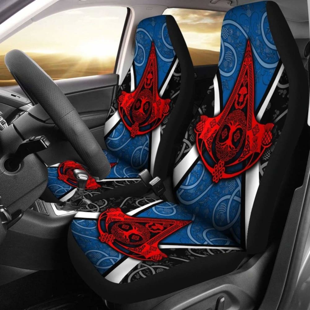 Celtic Car Seat Covers - Celtic Scotland Thistle With Tree Of Life And Knot Ornaments 110424 - YourCarButBetter