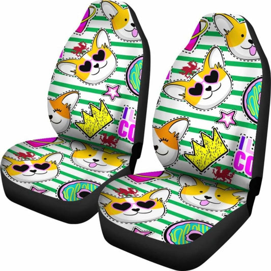 Celtic Car Seat Covers - Wales Corgi So Cute - 102802 - YourCarButBetter