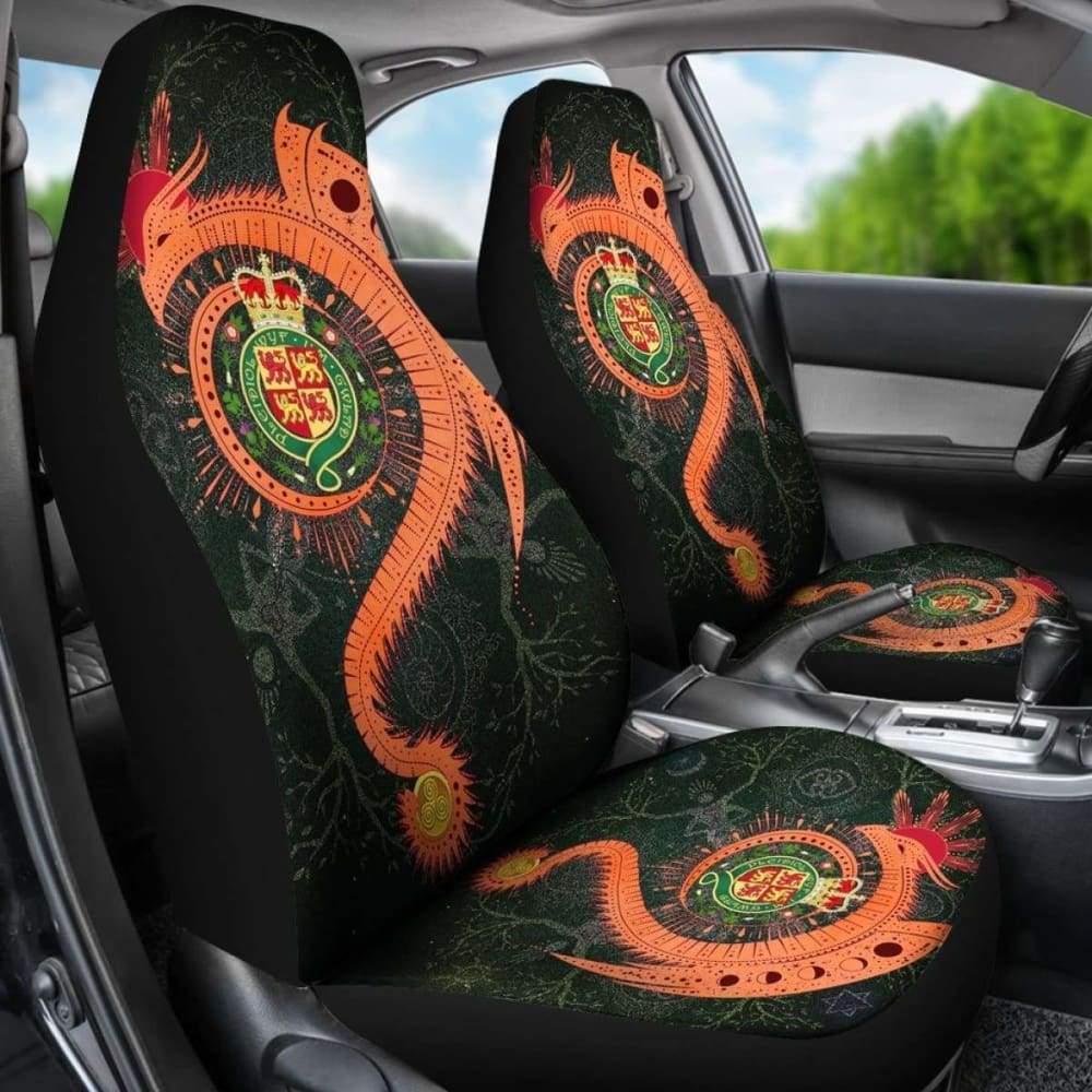 Celtic Car Seat Covers Welsh Magic Dragon - Green Edition 103709