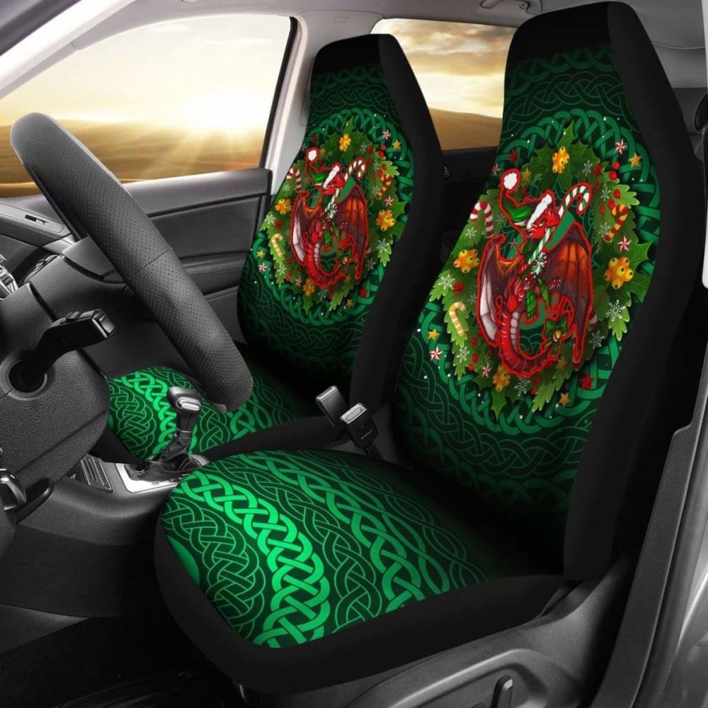 Celtic Christmas Car Seat Covers - Tiny Dragon 160830 - YourCarButBetter