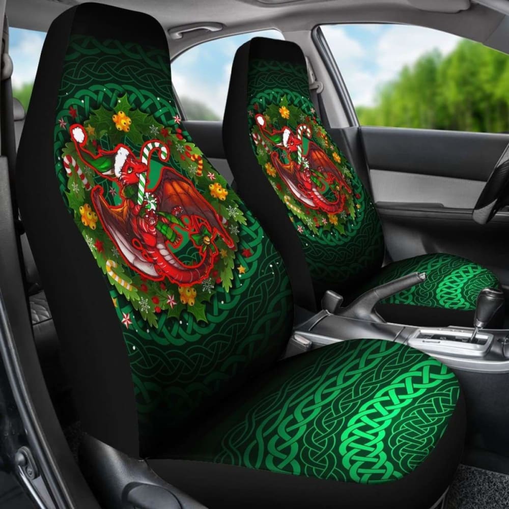 Celtic Christmas Car Seat Covers - Tiny Dragon 160830 - YourCarButBetter
