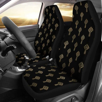 Celtic Cross Black And Gold Car Seat Covers 160905