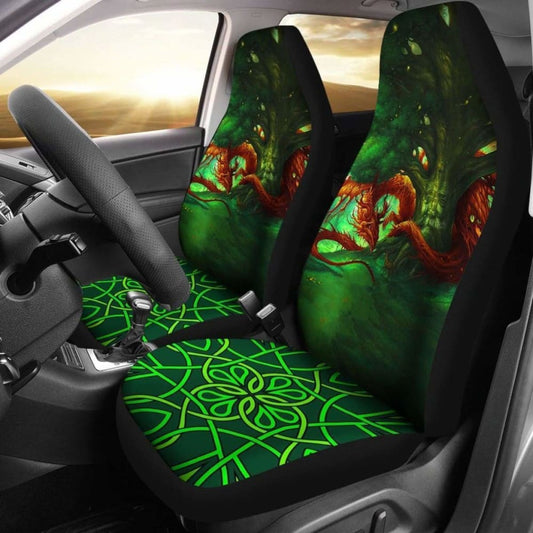 Celtic Mythology - Celtic Dragon With Green Man And Deer Car Seat Covers V2 161012