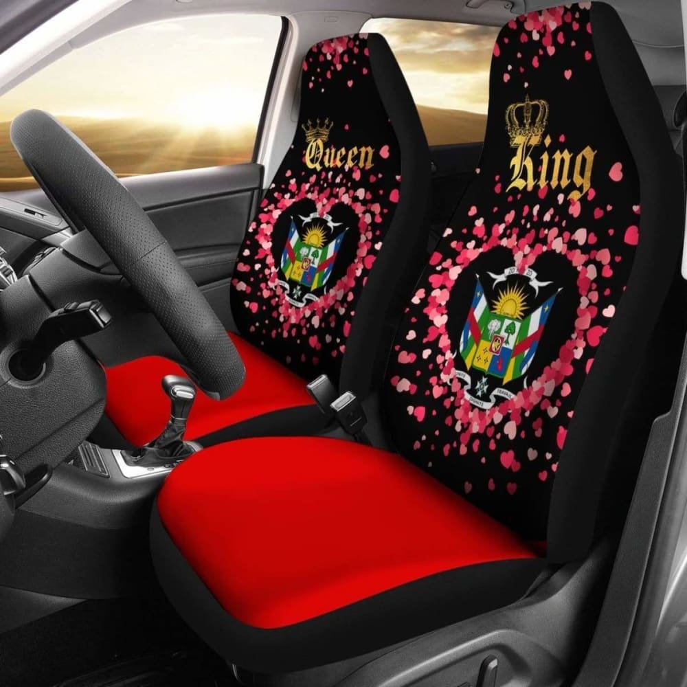 Central African Republic Car Seat Cover Couple King Queen 105905 - YourCarButBetter