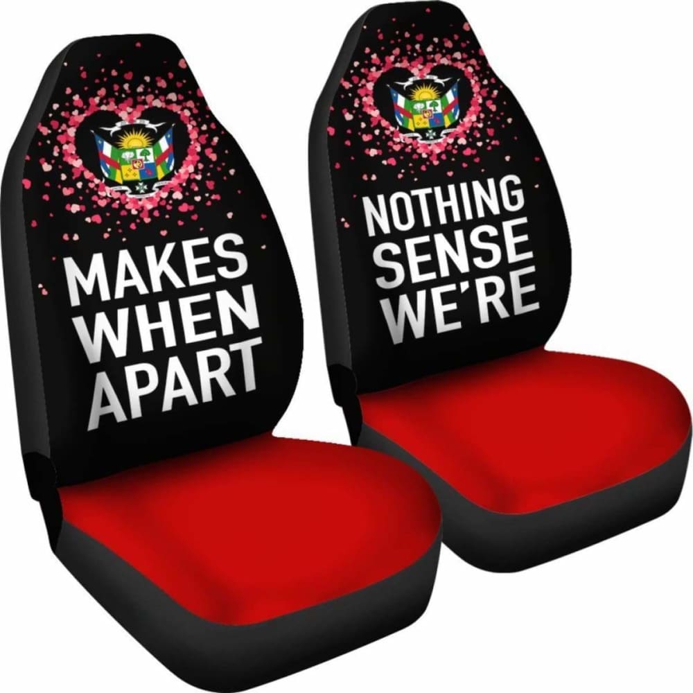 Central African Republic Car Seat Covers Couple Valentine Nothing Make Sense 105905 - YourCarButBetter