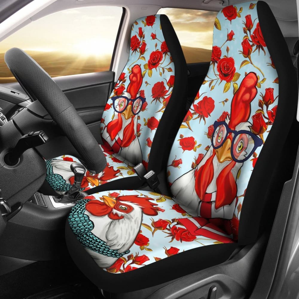 Chicken And Roses Car Seat Covers 094209 - YourCarButBetter