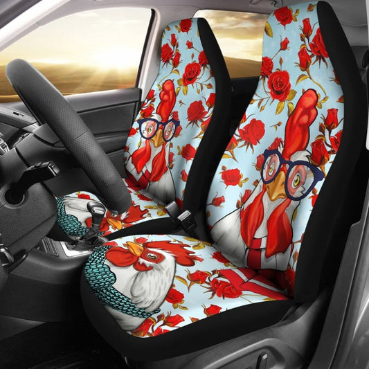 Chicken And Roses Car Seat Covers 094209 - YourCarButBetter