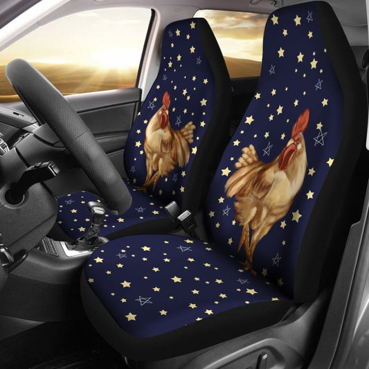 Chicken Car Seat Covers Chicken And Stars 094209 - YourCarButBetter