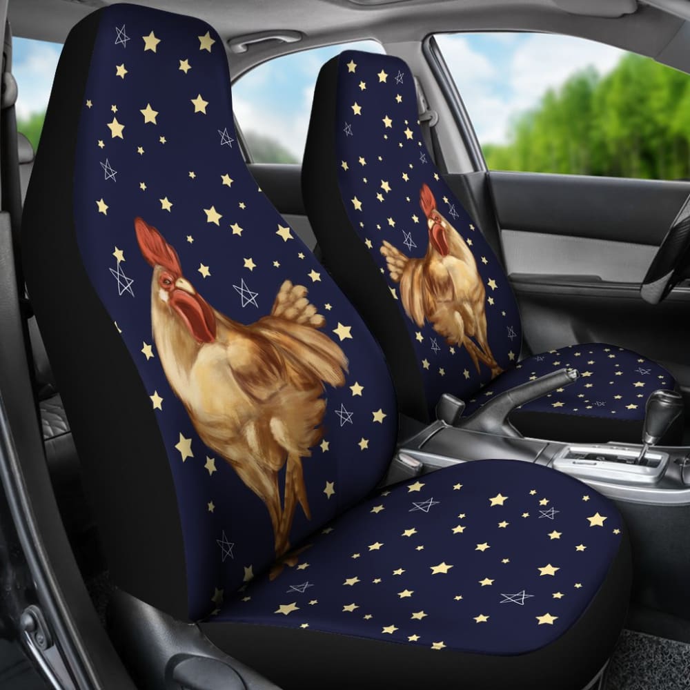 Chicken Car Seat Covers Chicken And Stars 094209 - YourCarButBetter