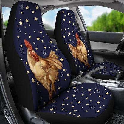 Chicken Car Seat Covers Chicken And Stars 094209 - YourCarButBetter