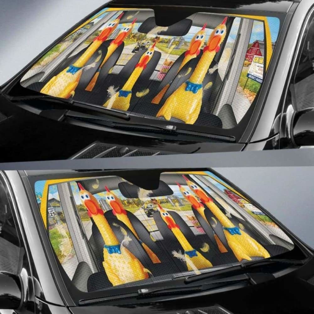 Chicken Funny Car Auto Sun Shades 085424 - YourCarButBetter