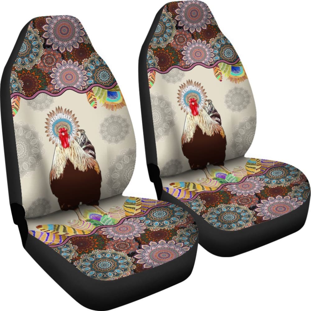 Chicken Mandala Pattern Car Seat Covers 094209 - YourCarButBetter