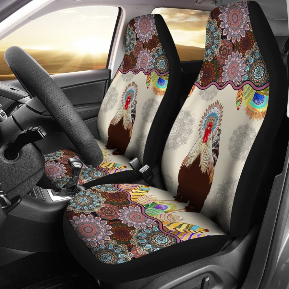 Chicken Mandala Pattern Car Seat Covers 094209 - YourCarButBetter