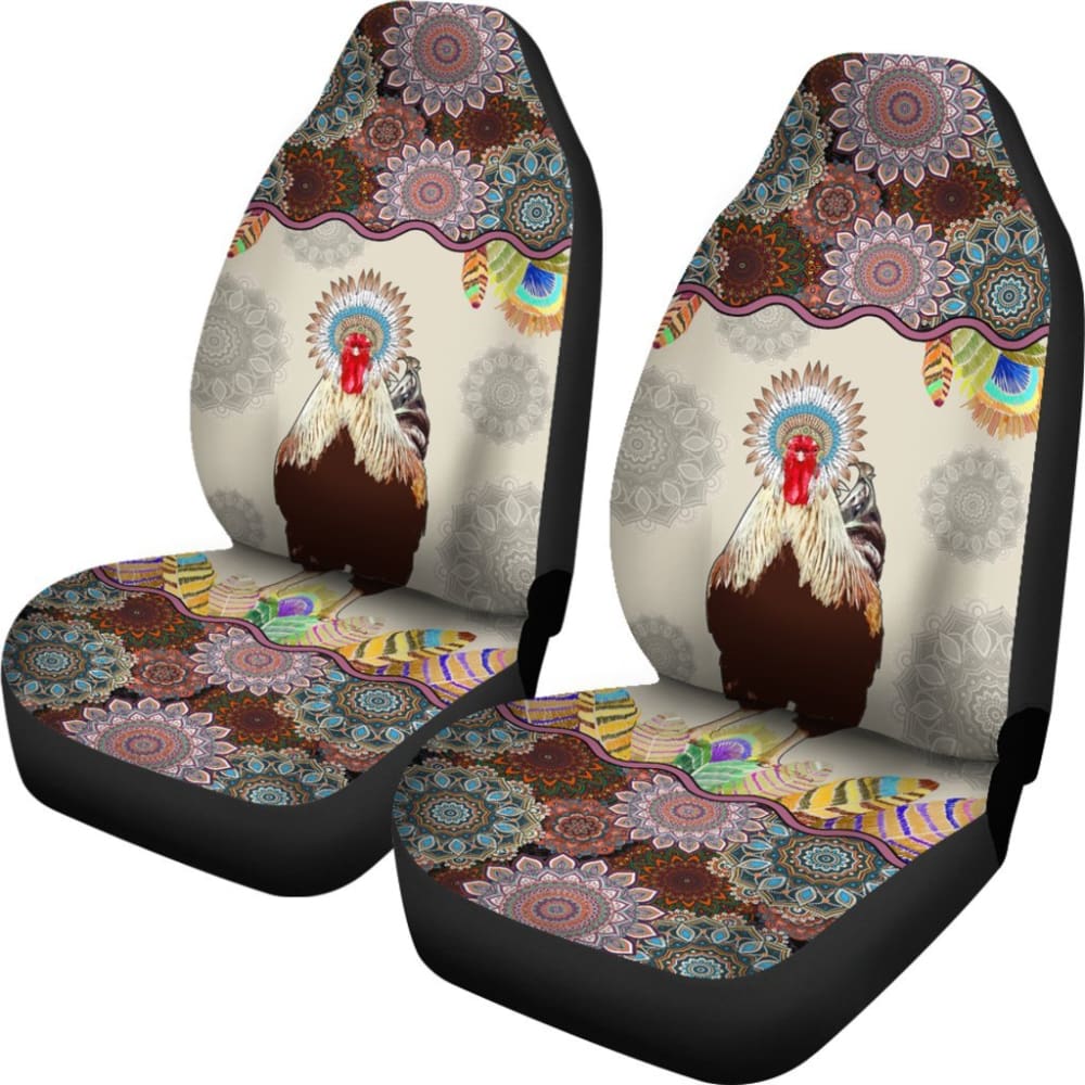 Chicken Mandala Pattern Car Seat Covers 094209 - YourCarButBetter