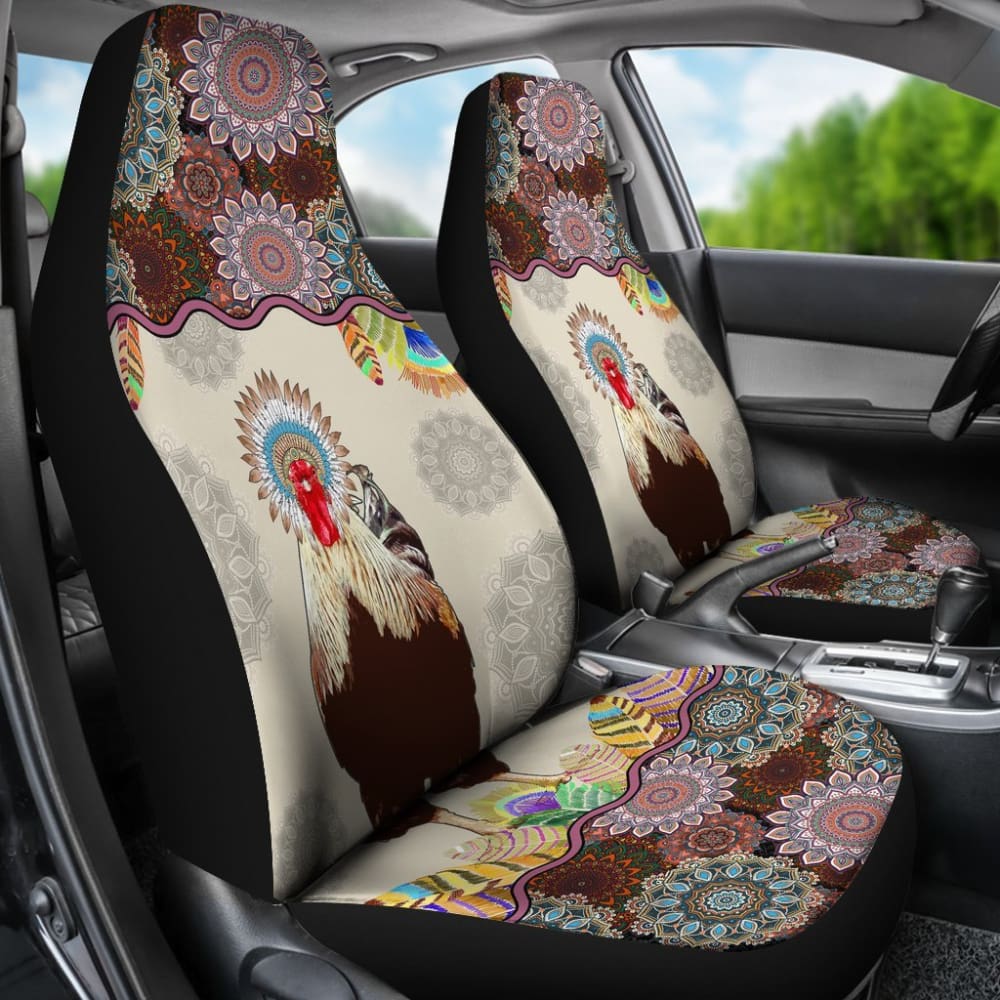 Chicken Mandala Pattern Car Seat Covers 094209 - YourCarButBetter