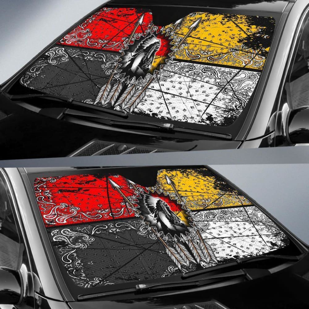 Chief Arrow Native American Pride Auto Sun Shades 093223 - YourCarButBetter