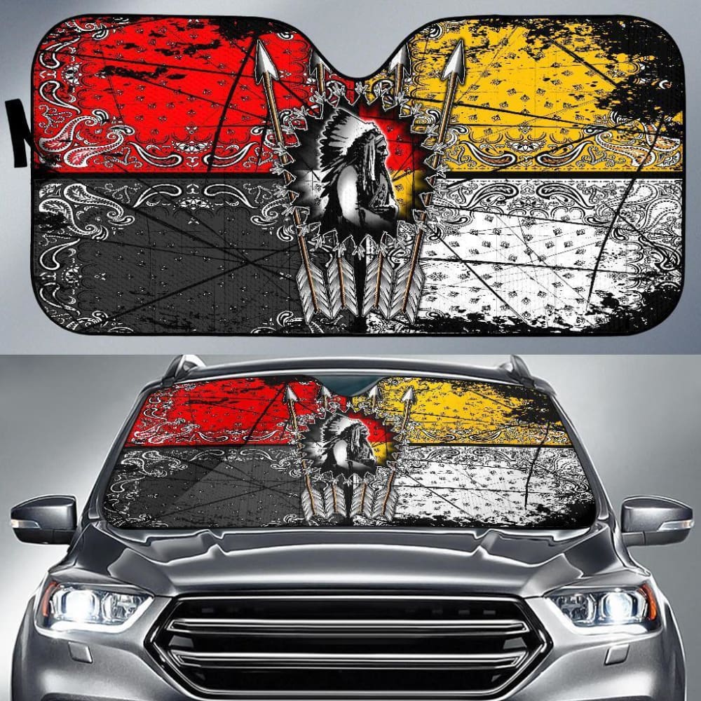 Chief Arrow Native American Pride Auto Sun Shades 093223 - YourCarButBetter