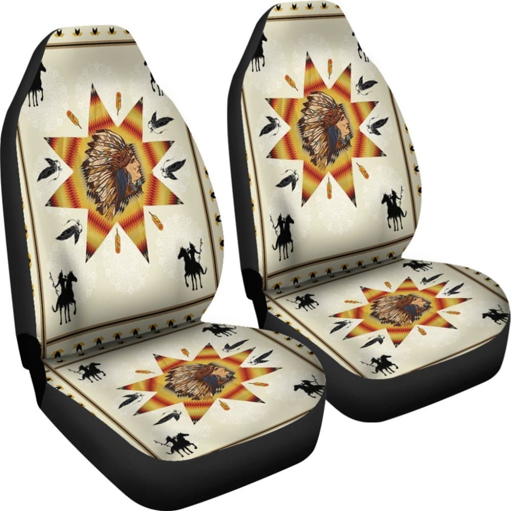 Chief Riding Horses Native American Car Seat Covers 093223 - YourCarButBetter