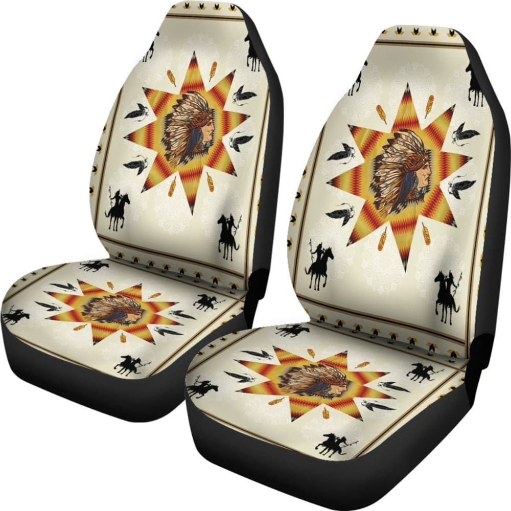 Chief Riding Horses Native American Car Seat Covers 093223 - YourCarButBetter