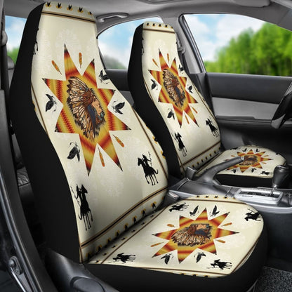Chief Riding Horses Native American Car Seat Covers 093223 - YourCarButBetter