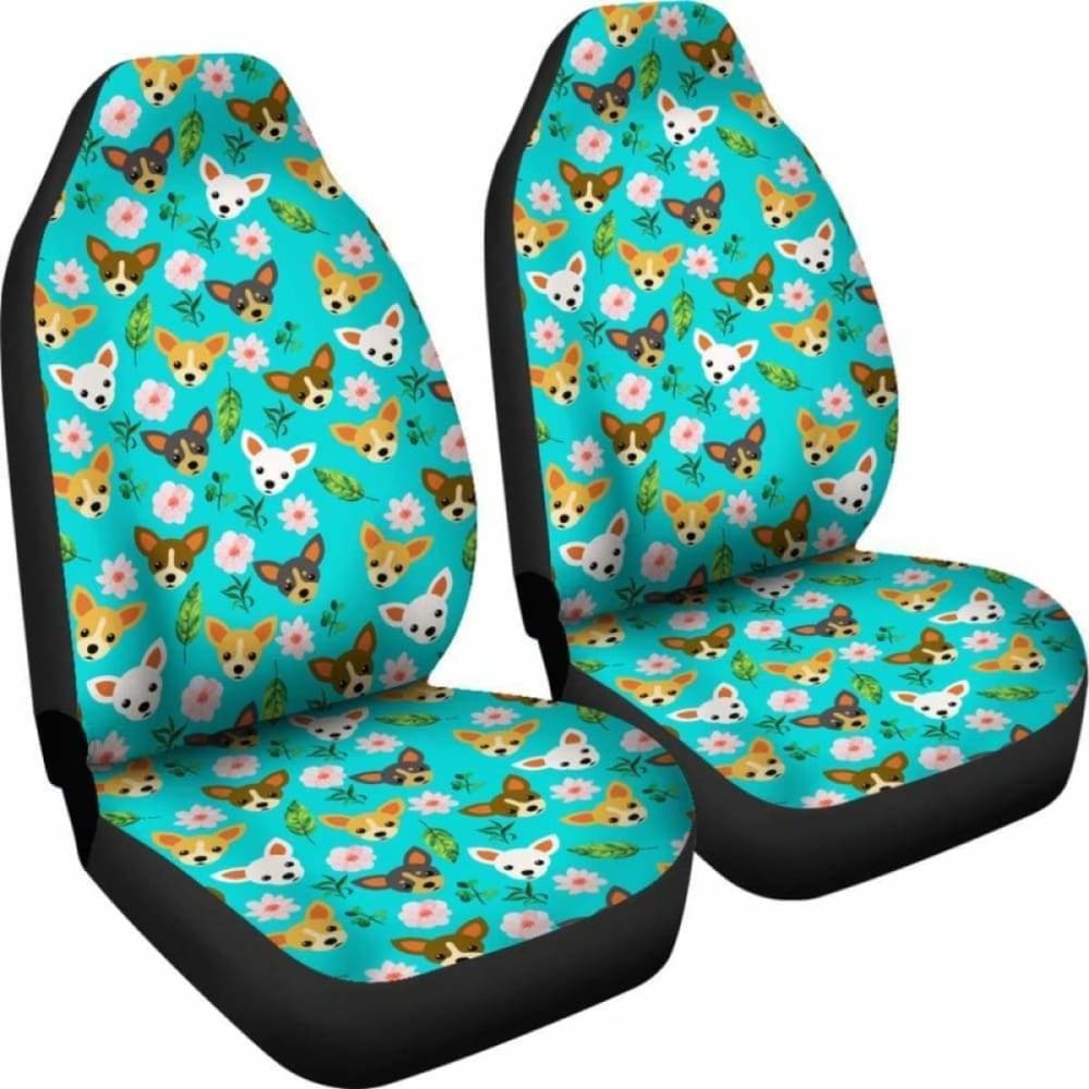 Chihuahua Dog And Flower Car Seat Cover 091114 - YourCarButBetter