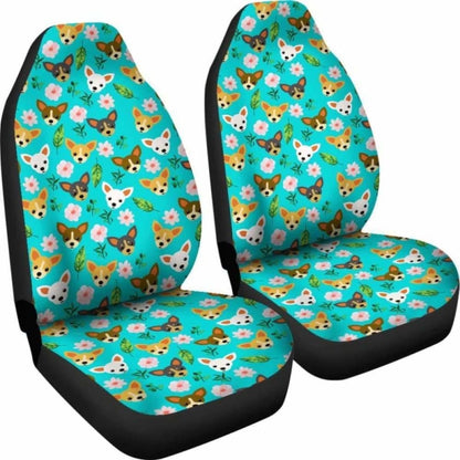 Chihuahua Dog And Flower Car Seat Cover 091114 - YourCarButBetter